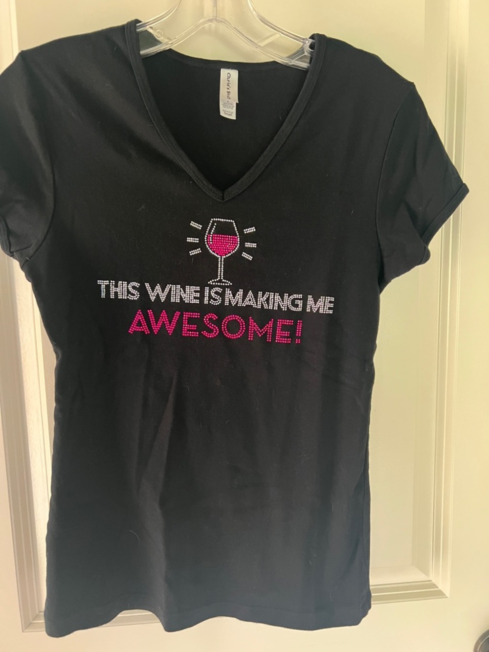 Black 'This Wine Is Making Me Awesome' V-Neck Tee by Bella Canvas